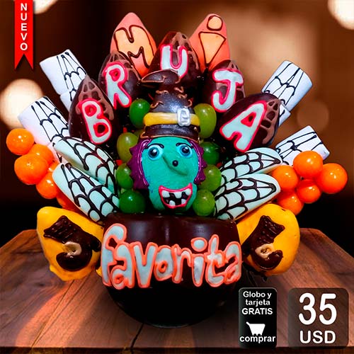 arreglo frutal bruja halloween 2020