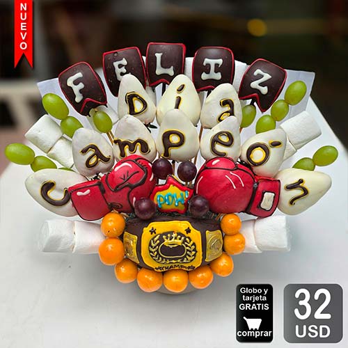 arreglo frutal campeon de boxeo