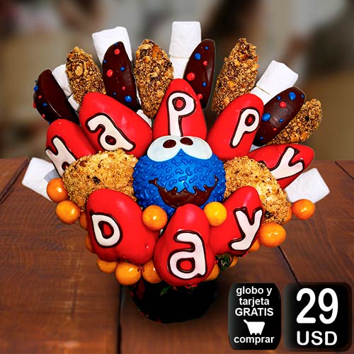 arreglo frutal Come Galletas para desear un hermoso dìa