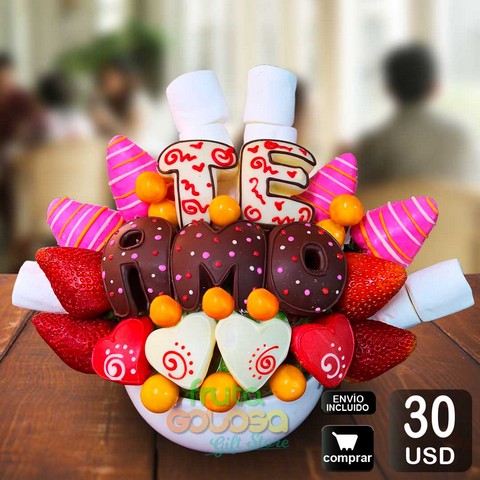 arreglo frutal Cuore para demostrar amor