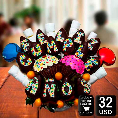 arreglo frutal dolce para cumpleaños