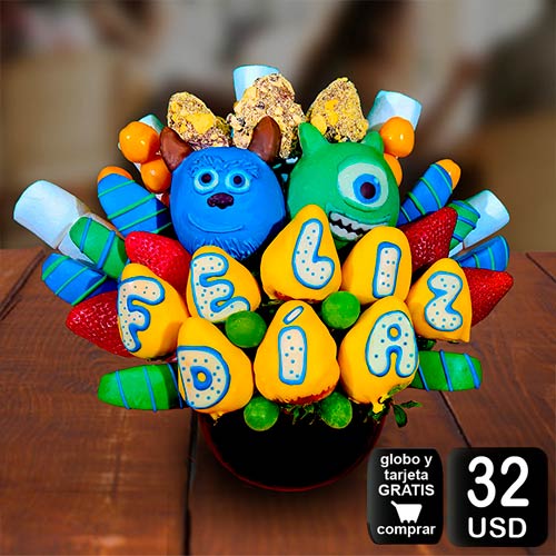 arreglo frutal Monster para desear un hermoso dìa