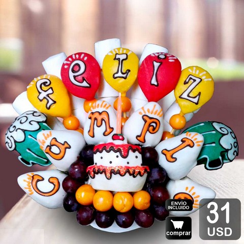 arreglo frutal special day para cumpleaños