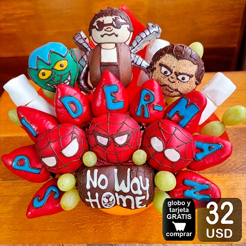 arreglo frutal Spiderman personalizado para cualquier ocasion